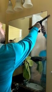 Bathroom mirror cleaning